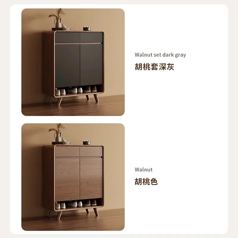 

Shoe cabinet household door solid wood porch cabinet