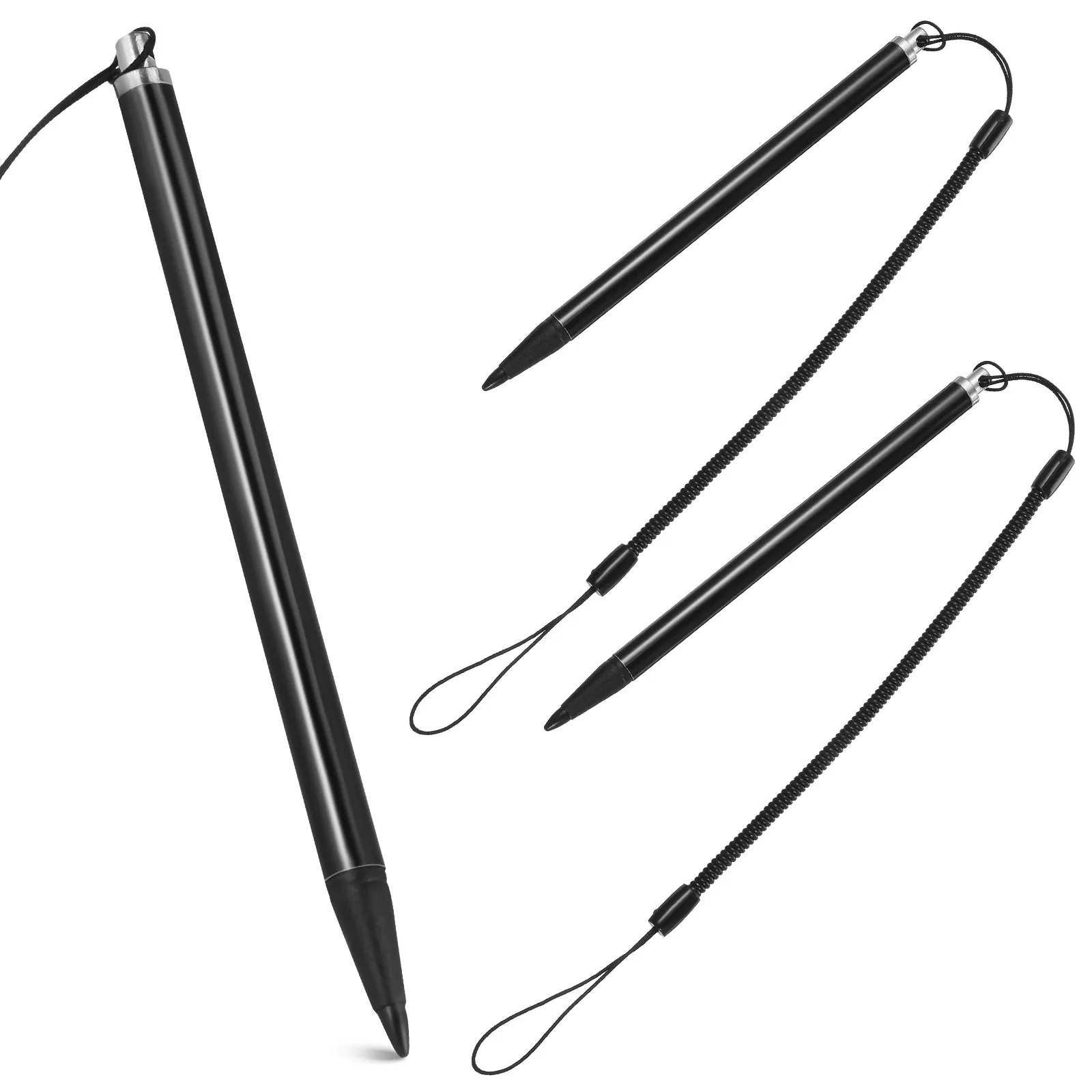 3Pcs Universal Resistive Screen Pen Compatible with Navigator Pos Game Consoles Experience Spring Rope Design
