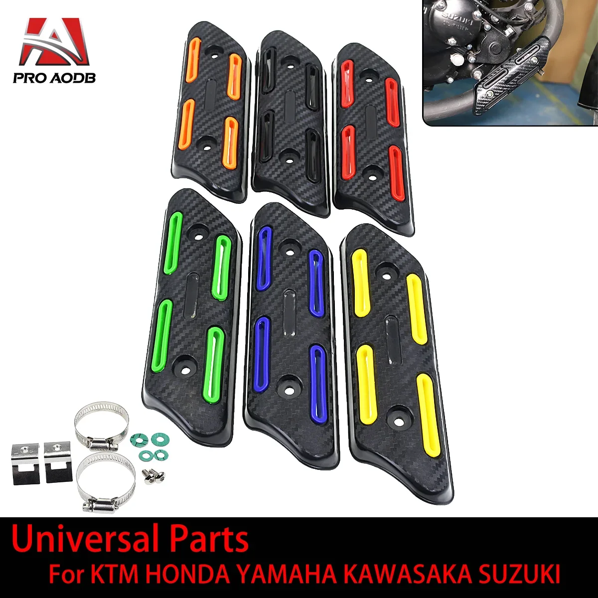 

Universal Parts Motocross Exhaust Heat Shield PPS Plastic Protection Muffler Pipe Cover Guard For KTM Honda Yamaha Kawasaki