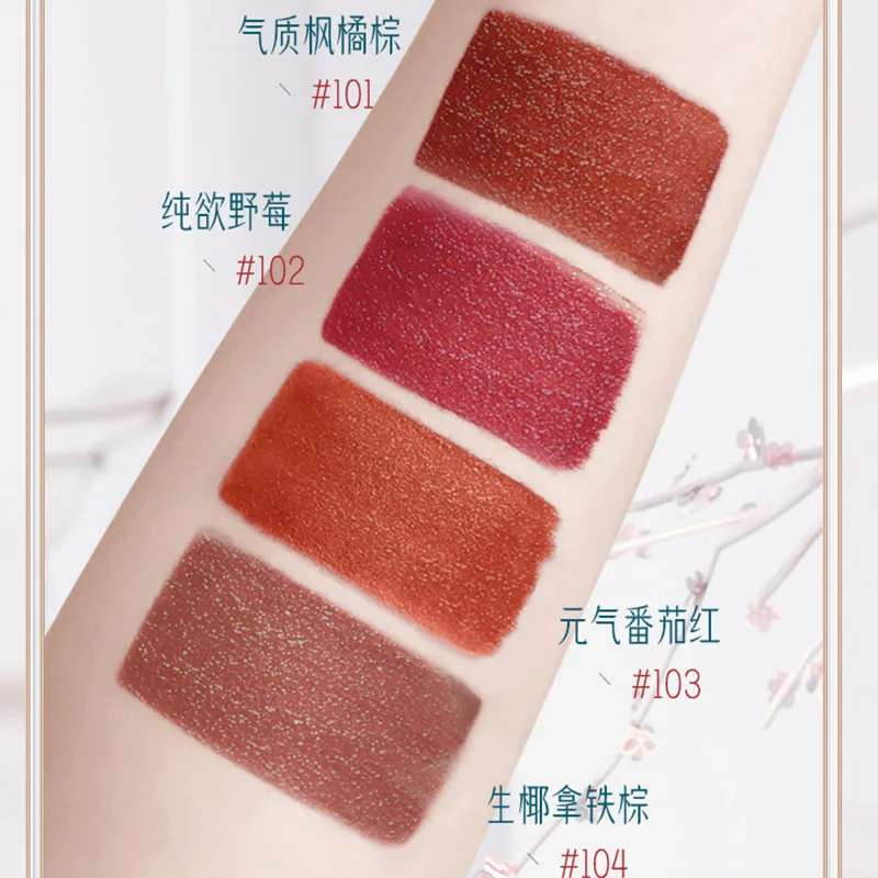 أحمر شفاه منحوت أحمر شفاه مقاوم للماء ملمع شفاه مرطب طبيعي طويل الأمد مكياج على الطراز الصيني ماتي مخملي غير لاصق