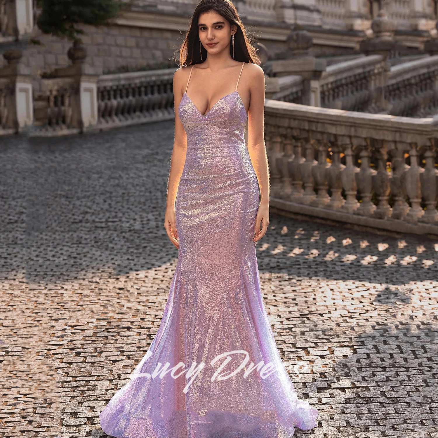 

Lucy Customized Cocktail Dress for Special Occasions Sharon Happy Evening Dresses 2025 Luxury Glitter Fabric Prom Dresses