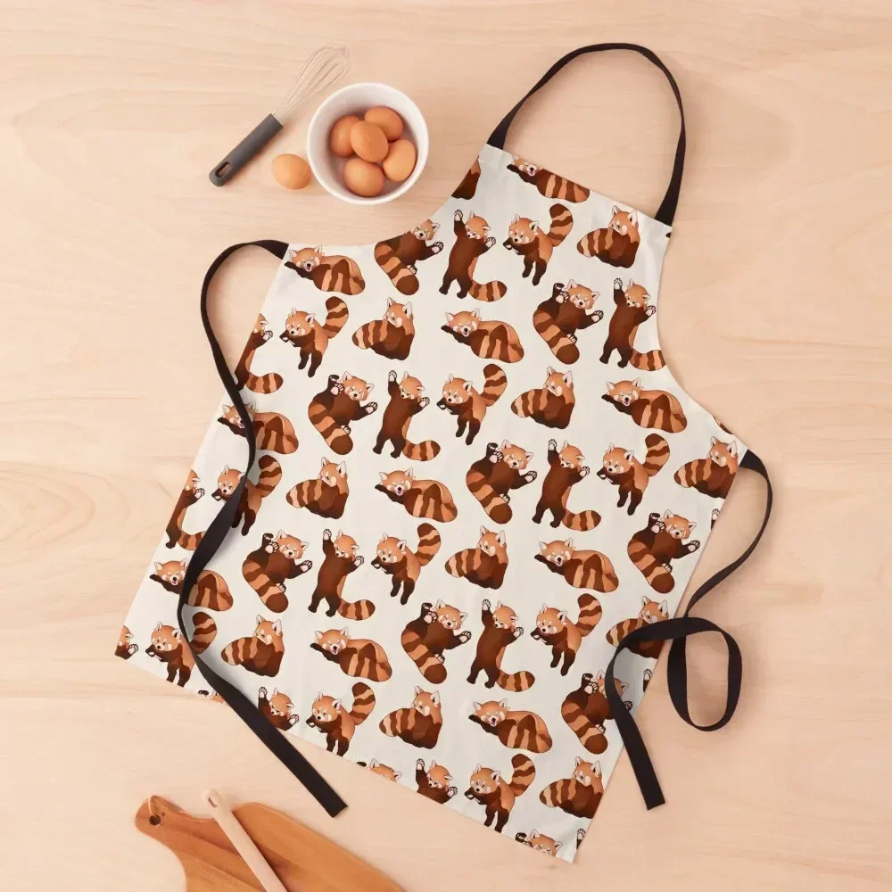 

Red Panda Pattern Apron For Men Professional Barber Kitchen Accessories 2022 House Things For Home And Kitchen Apron