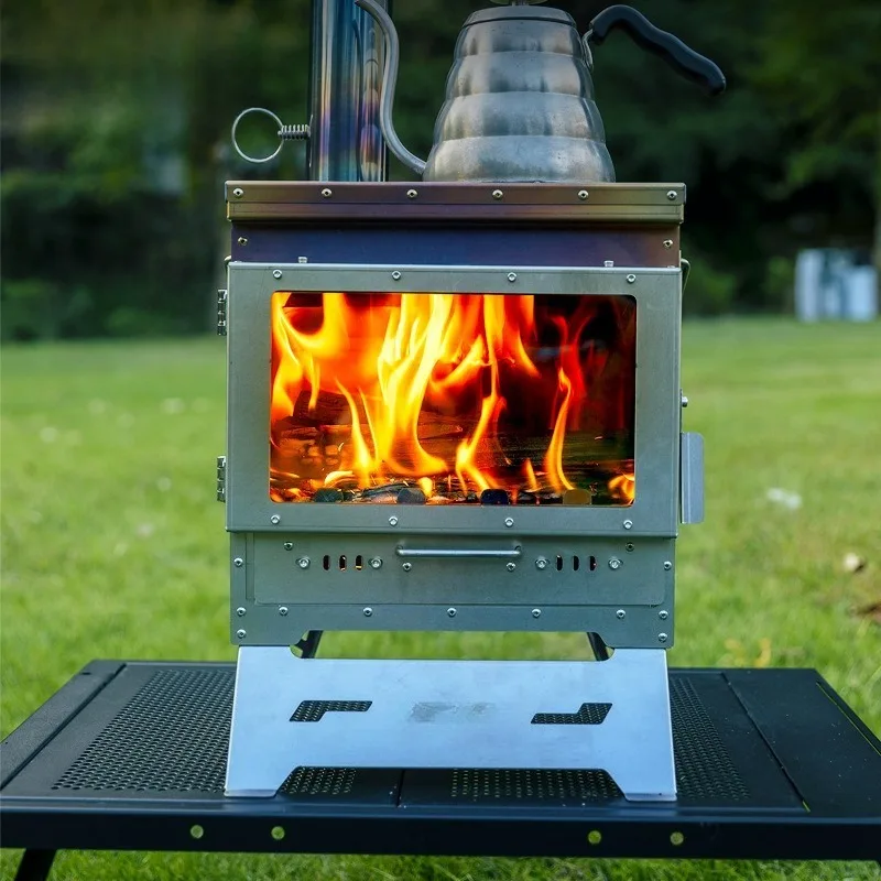 Outdoor Winter Heating Furnace Firewood Fireplace Camping Glass Furnace