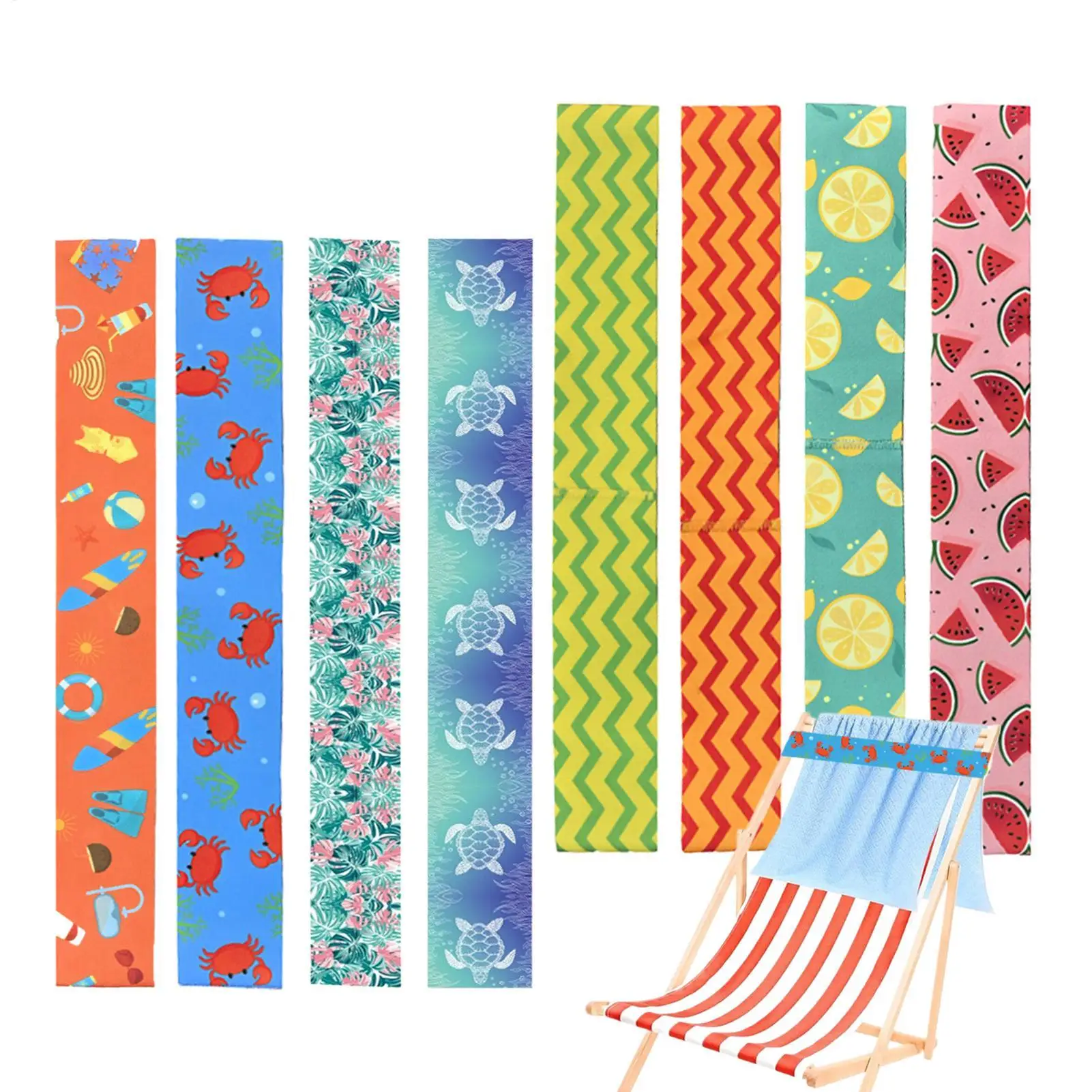 

Towel Bands for Pool Chairs 8-pieces Stretchable Secure Straps Cruise Chair Towel Holder for Beach Pool Camping Sunbathing