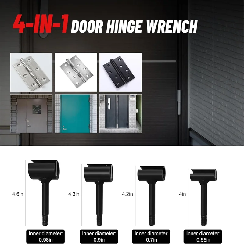 ABDJ-ключ для регулировки петель для двери-4 в 1 для инструмента для регулировки дверных петель для жилых и коммерческих сверхмощных конструкций