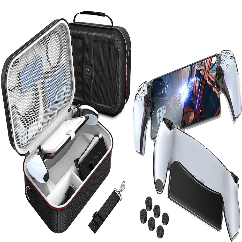 Suitability PS5 Portal Case Carrying Case for PlayStation Portal, Large Capacity Storage Case for Accessories Shell and Keycap