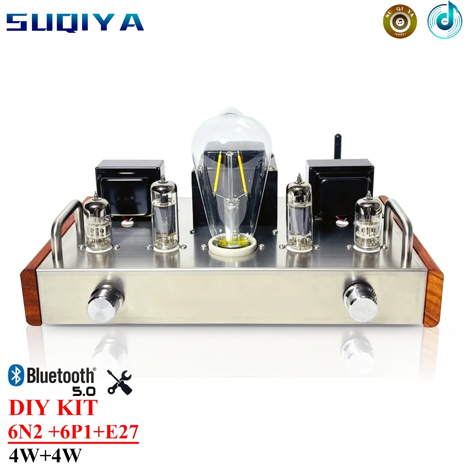 

6n2 6p1 E27 Vacuum Tube Amplifier Diy Kit Single Ended Class A Power Amplifier 4w*2 High Power Bluetooth 5.0 Diy Audio Tube Amp