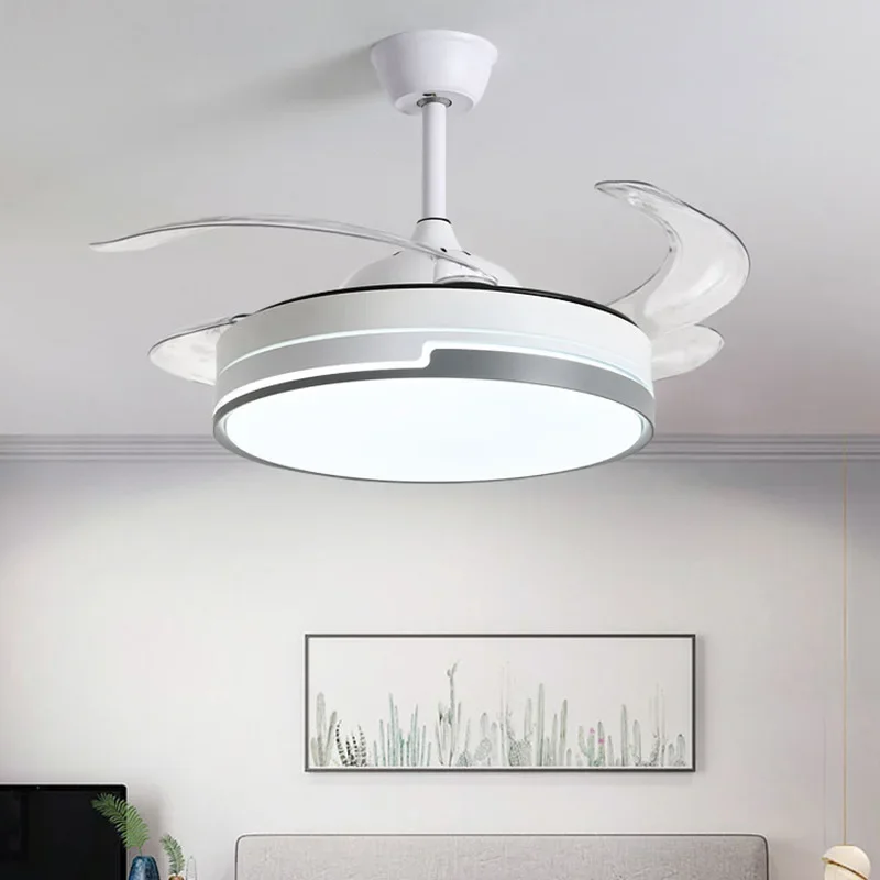 

Fan Lamp Bedroom 220V New Ceiling Fan Home Dining Room Study LED Pendant Fans with Lighting and Remote Control Modern Ventilador