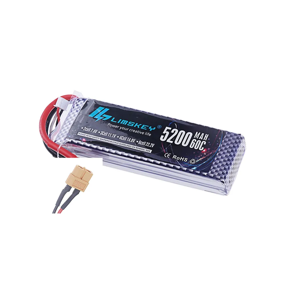 2 S/3 S/4 S/6 S 7.4 v 11.1 v 14.8 v 22.2 v 5200 mah Lipo Batterij 60C Voor RC Speelgoed Auto Vrachtwagen Boten Drone Helikopter Onderdelen Met XT60 T Deans