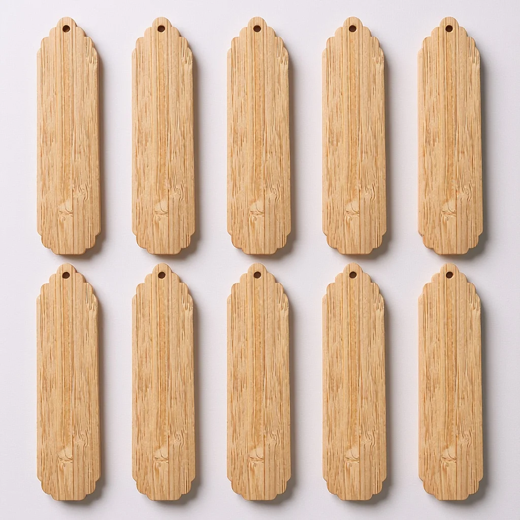 

10pcs Diy Unfinished Wood Tags Wooden Craft Making Bookmarks Reading Bookmarks For Party Decor Craft Projects Hanging Tags