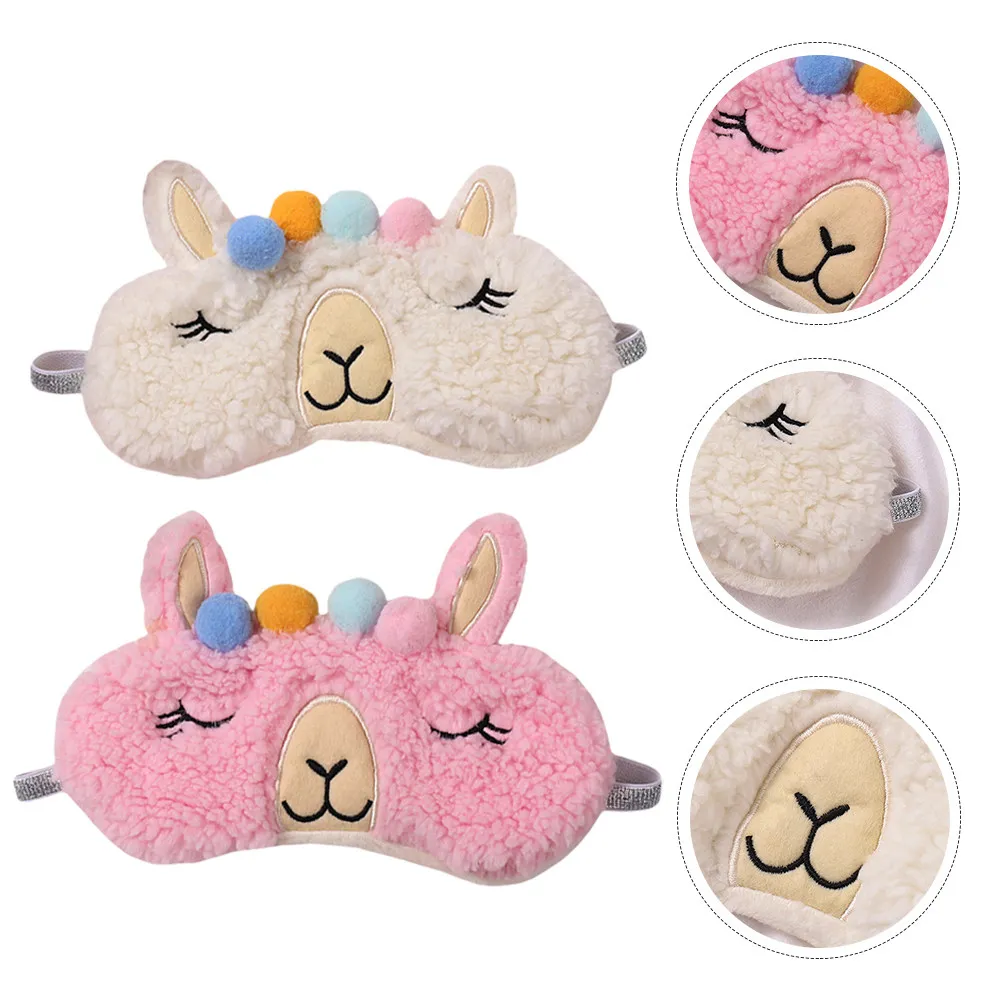 

2Pcs Cartoon Animal Sleep Mask Breathable Lightweight Eye Cover for Kids Girls Travel Sleep Blindfold Comfortable Eye Masks