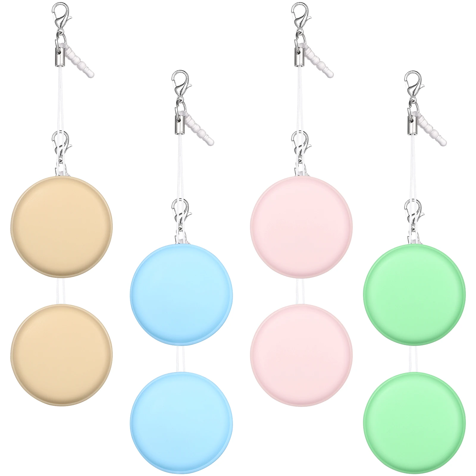 

8pcs Round Screen Cleaner for Phone Glasses Lens with Reusable Cloth in Macaron Shape Portable Keychain Attachment