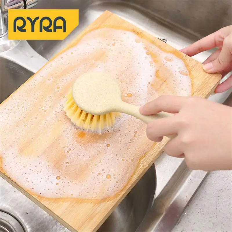 Wooden Handle Pot Washer Save Time Efficient Cleaning Innovative Convenient Cookware Scrubber Kitchen Gadgets Easy To Grip Solid