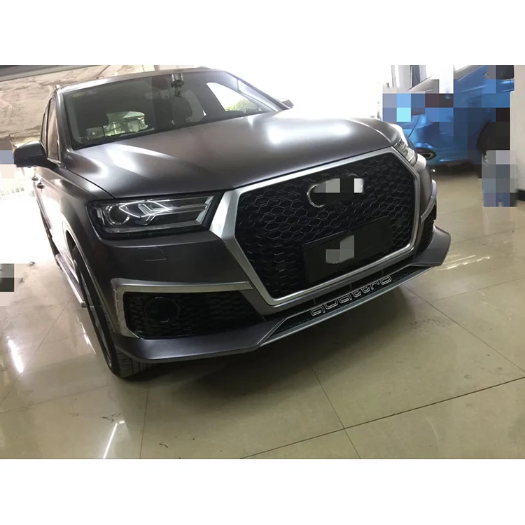 Black ABS Rsq7 Front Bumper With Grille For audis Q7 2016 2017 2018 2019 2020