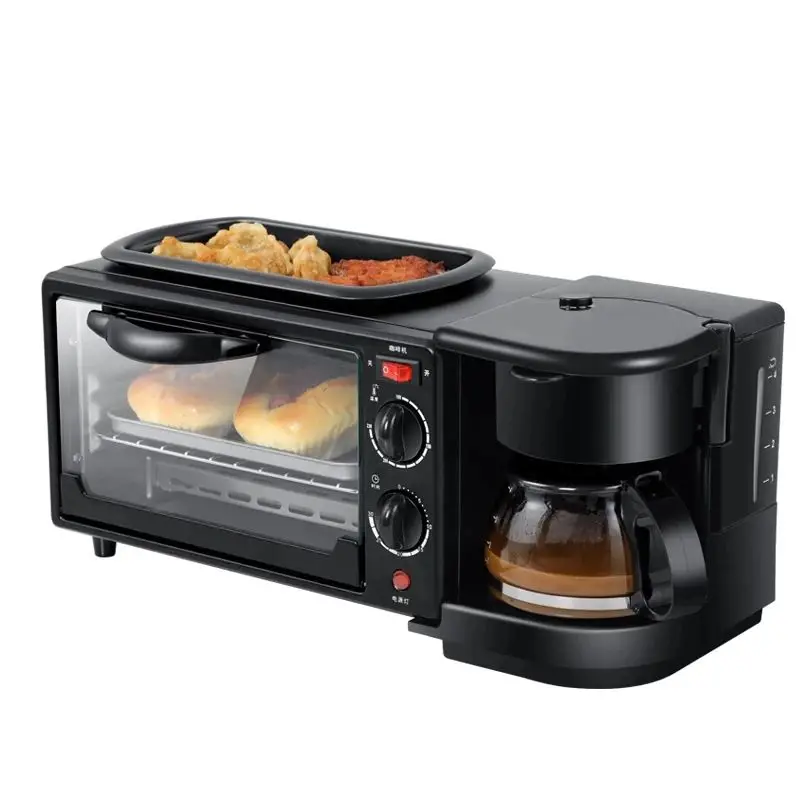 9L Multifunctional 3-in-1 Breakfast Maker, Automatic Toaster Oven Electric Sandwich Machine Portable for Outdoor Use