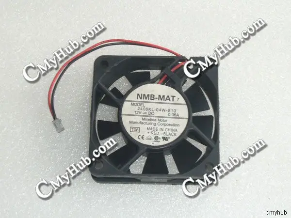 For NMB-MAT 2406KL-04W-B10 T06 DC12V 0.06A 6015 6CM 60MM 60X60X15MM 2pin Cooling Fan 2406KL-04W-B10 T06