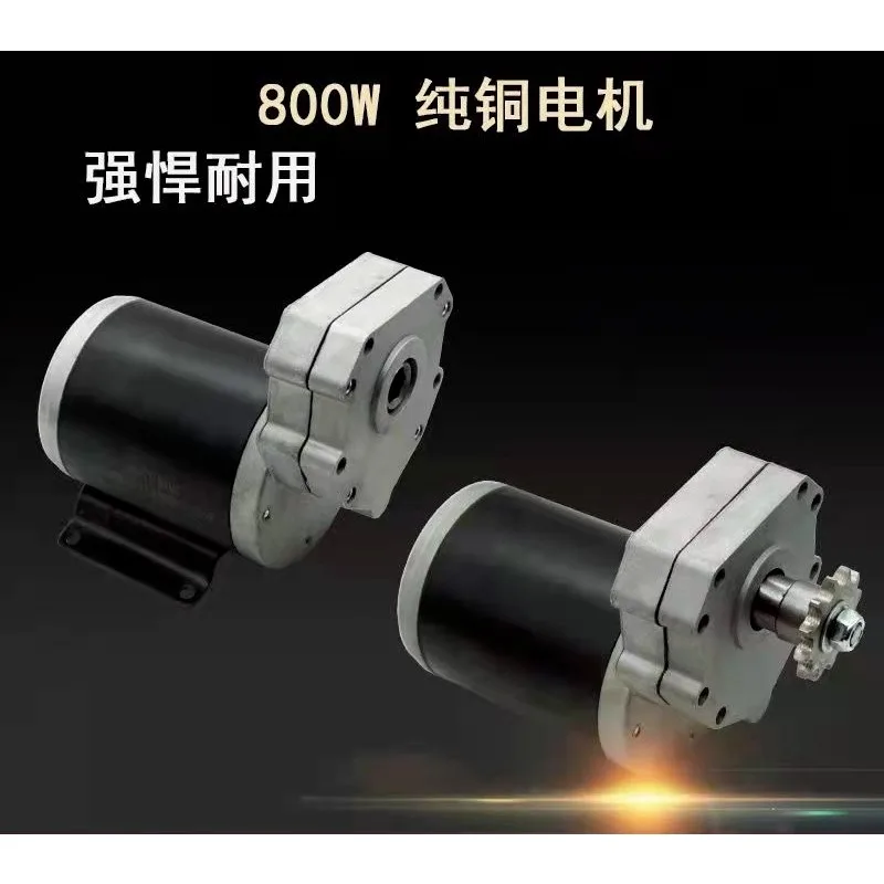 Permanent magnet motor 12V800W high power motor gear reducer worm speed regulation