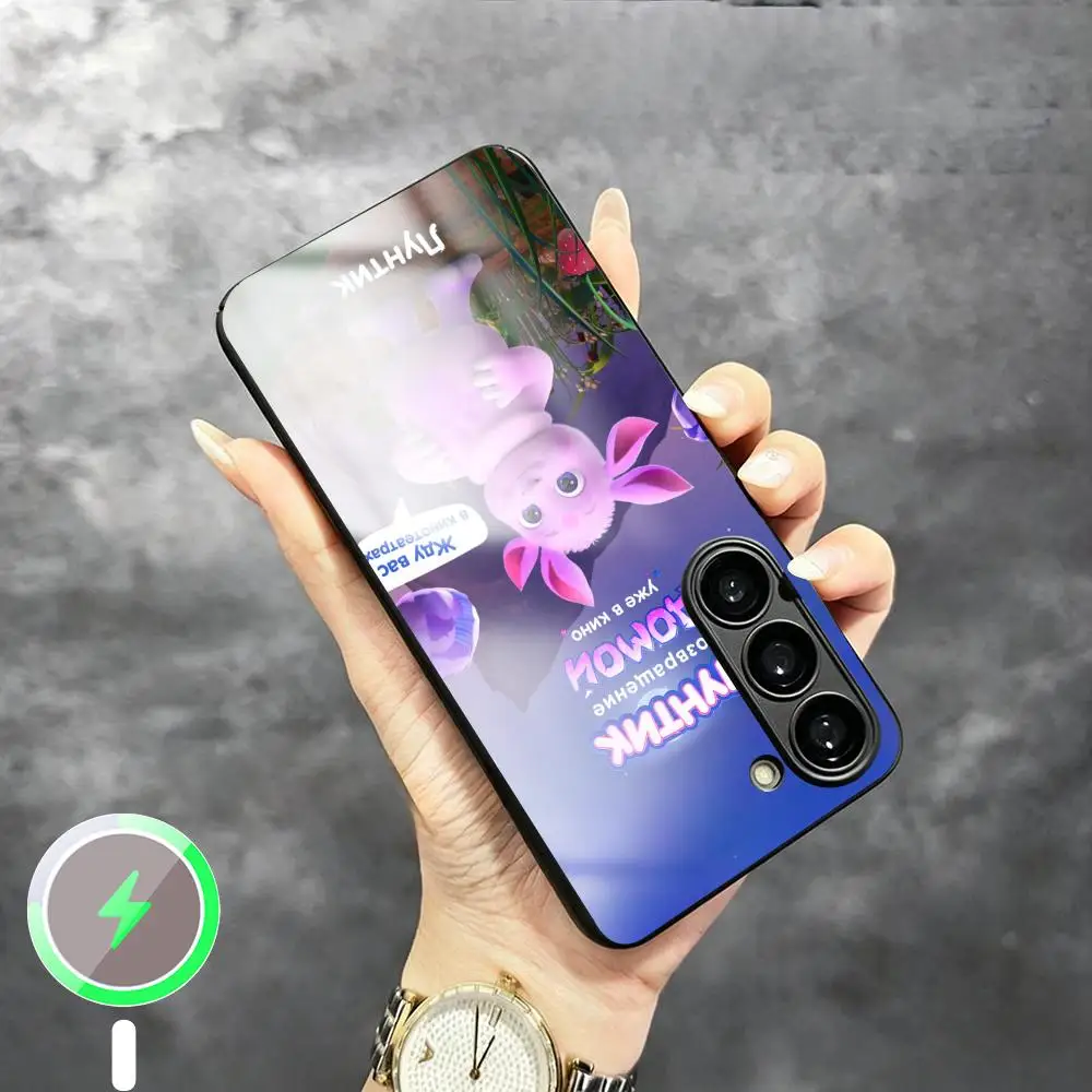 Moonzy cute cartoon Luntik Phone Case For Samsung S26 S25 S24 S23 S22 S21 Plus Ultra Fold A Glass Magnetic Case