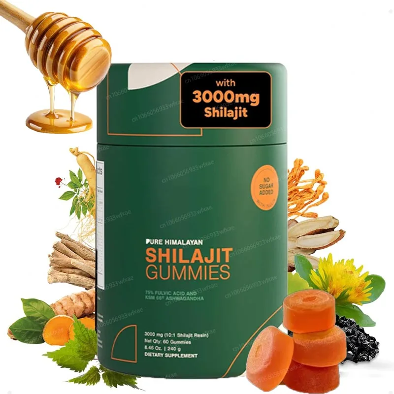 

Жевательные конфеты с шиладжитом 3000 мг, гималайская добавка с шиладжитом, богатая микроэлементами, для поддержки энергии и иммунитета, 60 штук