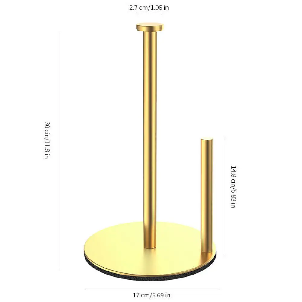 Stainless Steel Paper Towel Holder Vertical Tissue Stand For Kitchen Dining Table Bathroom Modern Countertop Organizer