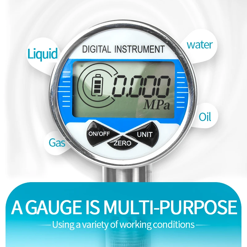 0-400Bar Hydraulic Pressure Gauge 200bar 300bar 600bar High Pressure Meter 60mm M20*1.5 LCD Display Digital Pressure Manometer