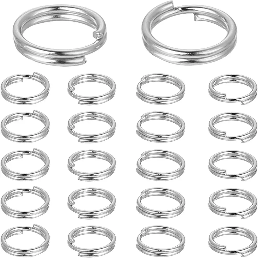 4/5/6/8/10/12/15/18/20mm 20pcs 316L Stainless Steel Double Loops Jump Rings for Jewelry Making DIY Accessories Bracelet Finding