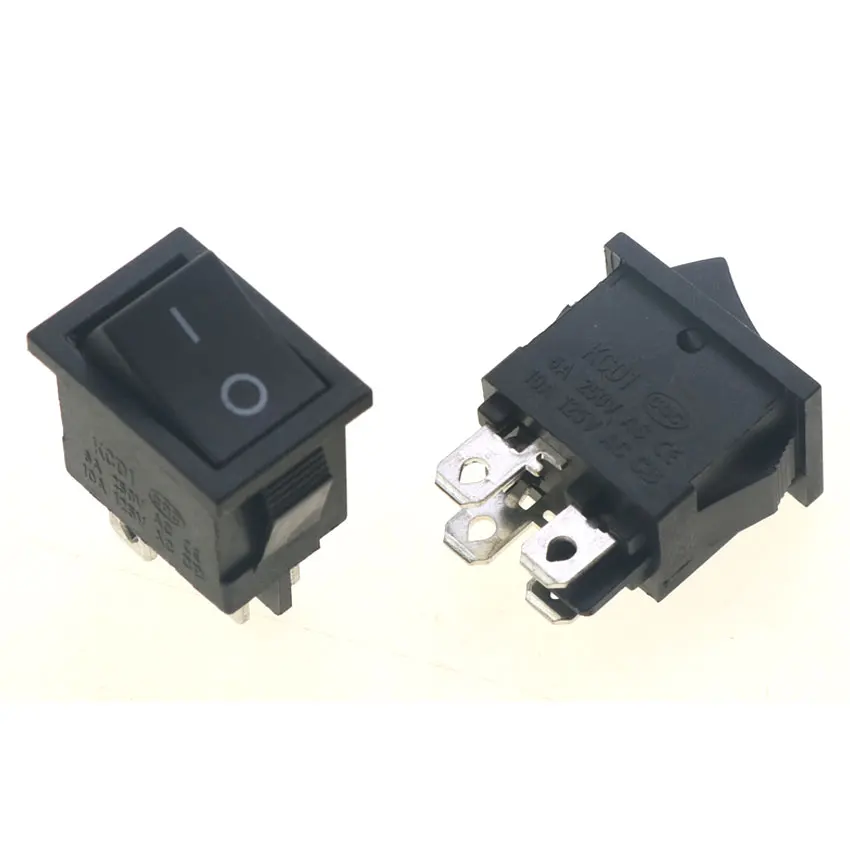 cltgxdd 1 Piece KCD1 Rocker Switch Push Button Mini Switch 6A-10A 250V KCD1-101 2Pin 3Pin Snap-in On/Off 21*15MM