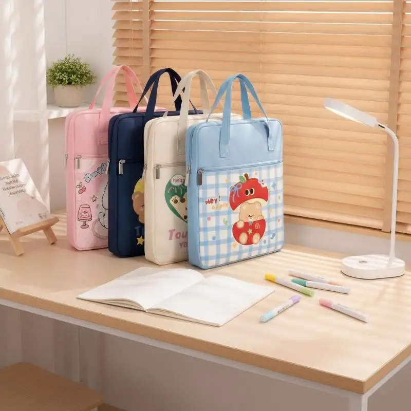 Niedliche Tragetasche mit Cartoon-Print, große Kapazität, für Schüler, Hausaufgaben, Dokumente, Tutorial, Aufbewahrung, Handtasche, Schulbedarf – Detail 4