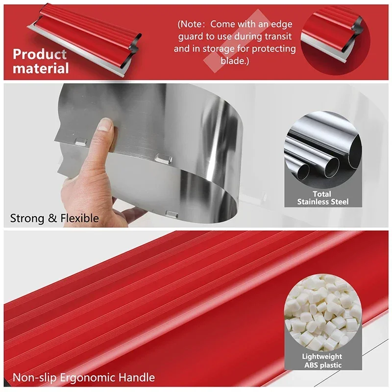 Large Scraper Stainless Steel Putty Leveling Skimming Flexible Blade Scraper Wall Paint Scraper Dust Cutter Construction Tool