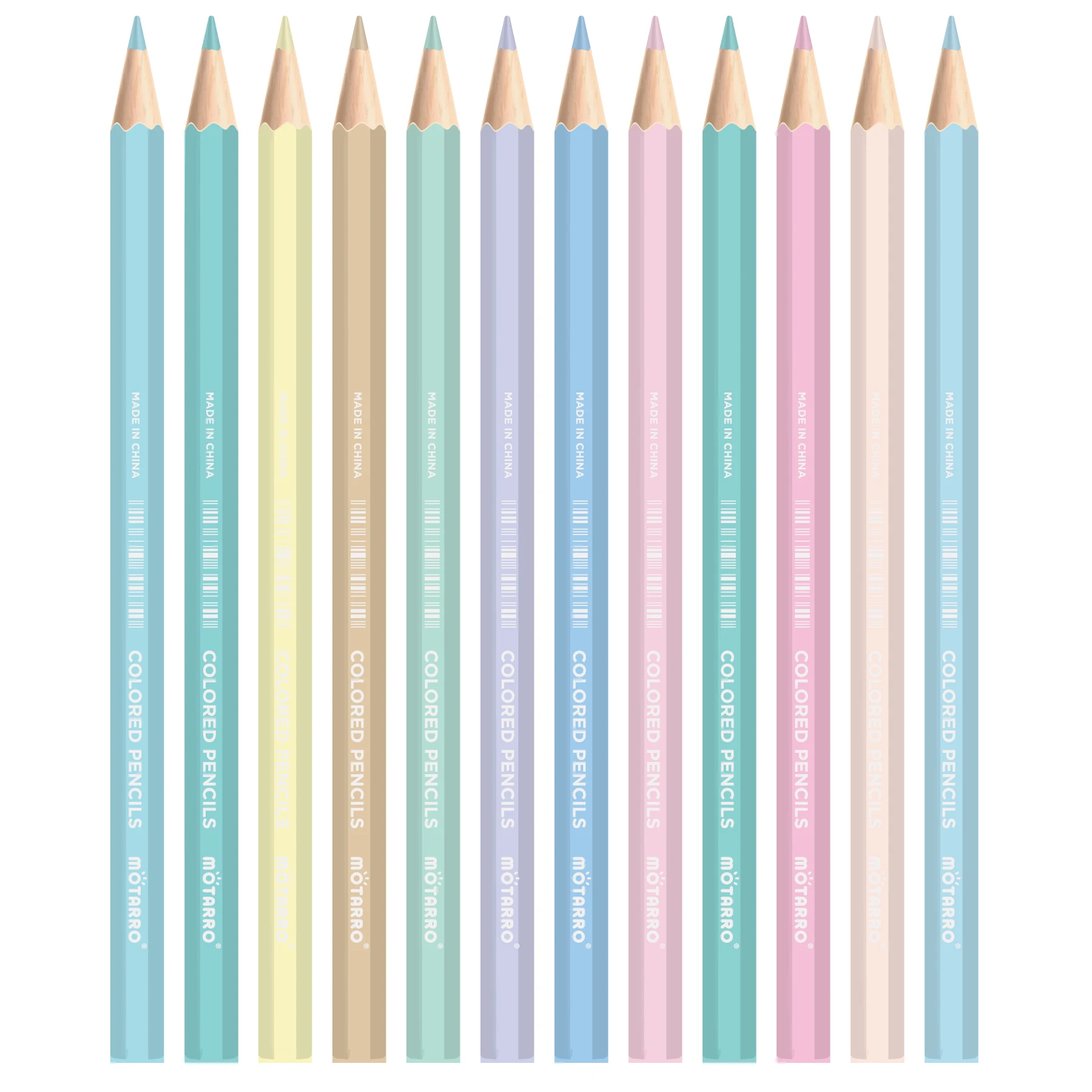 MOTARRO 12Pcs Macaron Color Pencils Wooden Pencil Children's Drawing Pencil School Office Writing Stationery Supplies