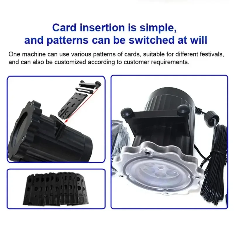 ضوء بروجيكتور عيد الميلاد مع 10 بطاقات و8 أنماط رسوم متحركة وجهاز تحكم عن بعد لحفلات الهالوين وأضواء الحديقة وإضاءة المسرح  