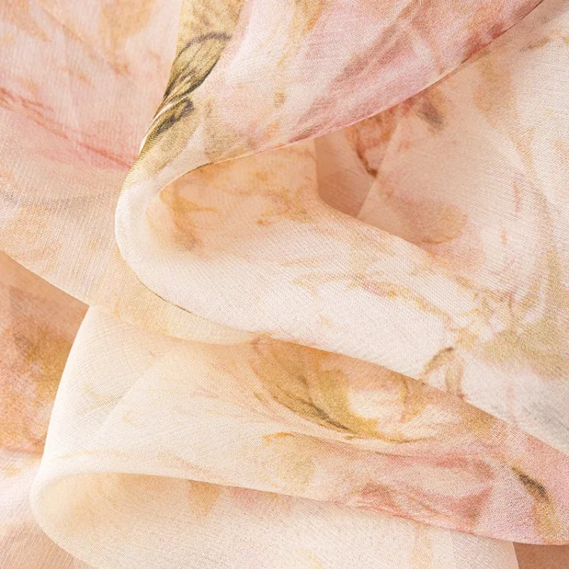 سترة Birdtree النسائية 100% من حرير التوت، معطف بأكمام واسعة وطبعة ياقة واقية من الشمس، لصيف 2025 T56813JF