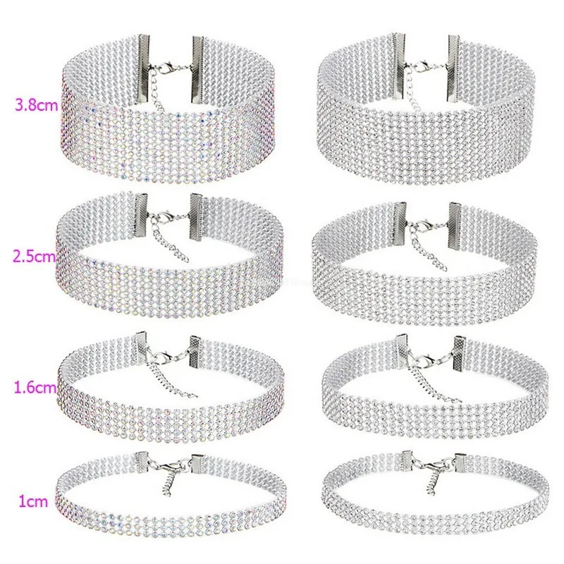 2024 Fashion European Style Women Bundle Neck Element Necklace Jewelry Punk Hip Hop Choker Inlay Rhinestone Collar Gifts 목걸이