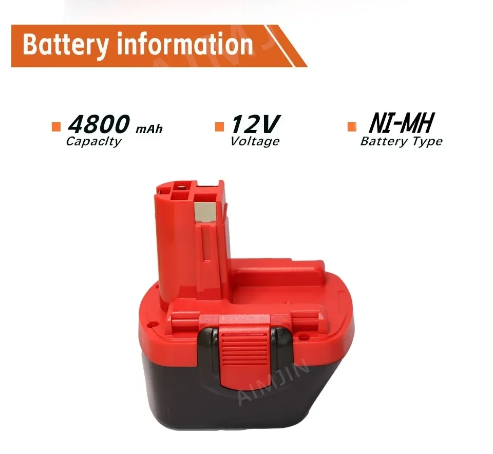 12v For Bosch BAT043 4800mAH Battery Compatible Drill PSR12 ,GSB12 BAT043 BAT045 Replace battery