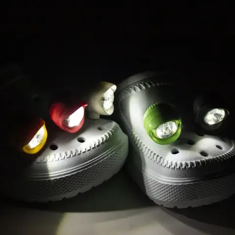 2/4/8Pcs Waterproof Shoe Lights for Clogs Shoe Charms Accessories for Crocs Shoes 3 Light Modes Headlights for Camping Running