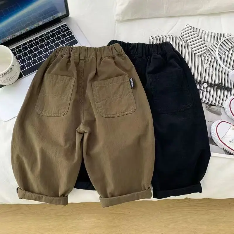 Boys' Pure Cotton Pants, Spring and Autumn New Styles Loose and Fashionable Lantern Pants, Children's Trousers