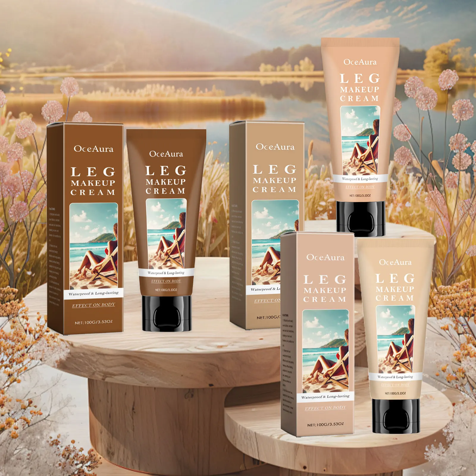 Leg Makeup Body Lotion Long-Lasting Waterproof Anti-Transfer Concealer Even Skin Tone Wheat Tan Brown Liquid Bronze Foundation