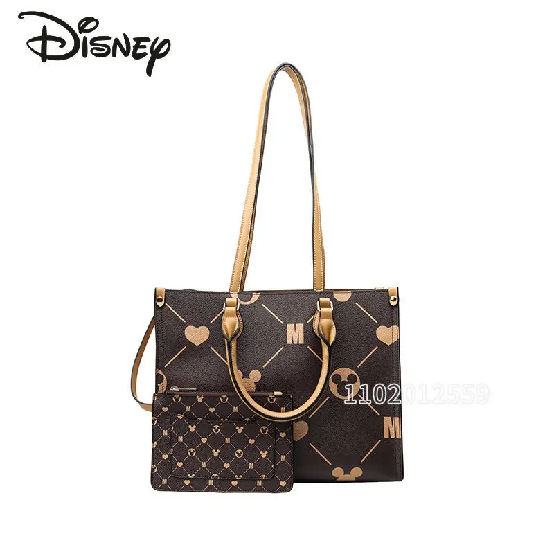 Disney Mickey New Women's Bag Luxury Brand Original 2-Piece Set Fashion Women's Handbag Cartoon Cute Tote Bag Large Capacity