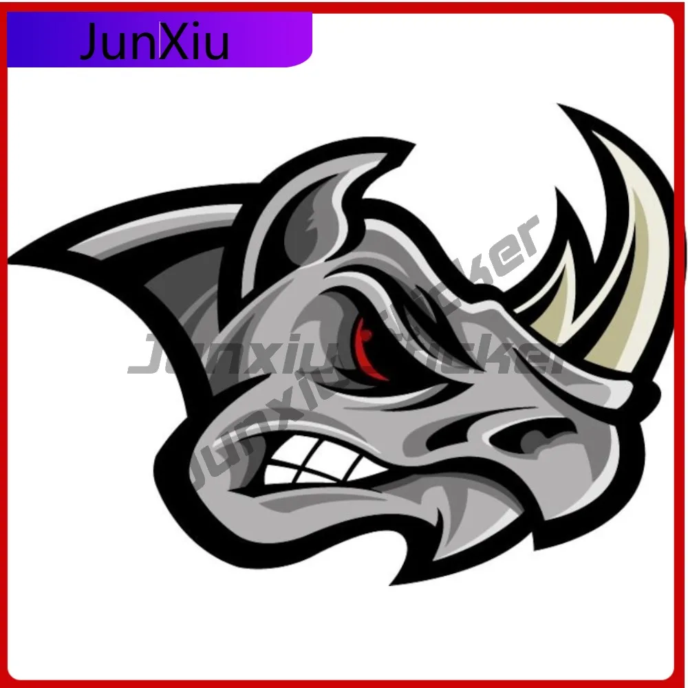 

Angry Rhinoceros Head Vinyl Sticker Decal Car Bumper Suitcase Laptop Rv Camper Scratch-proof Accessories Custom Decals For Suv