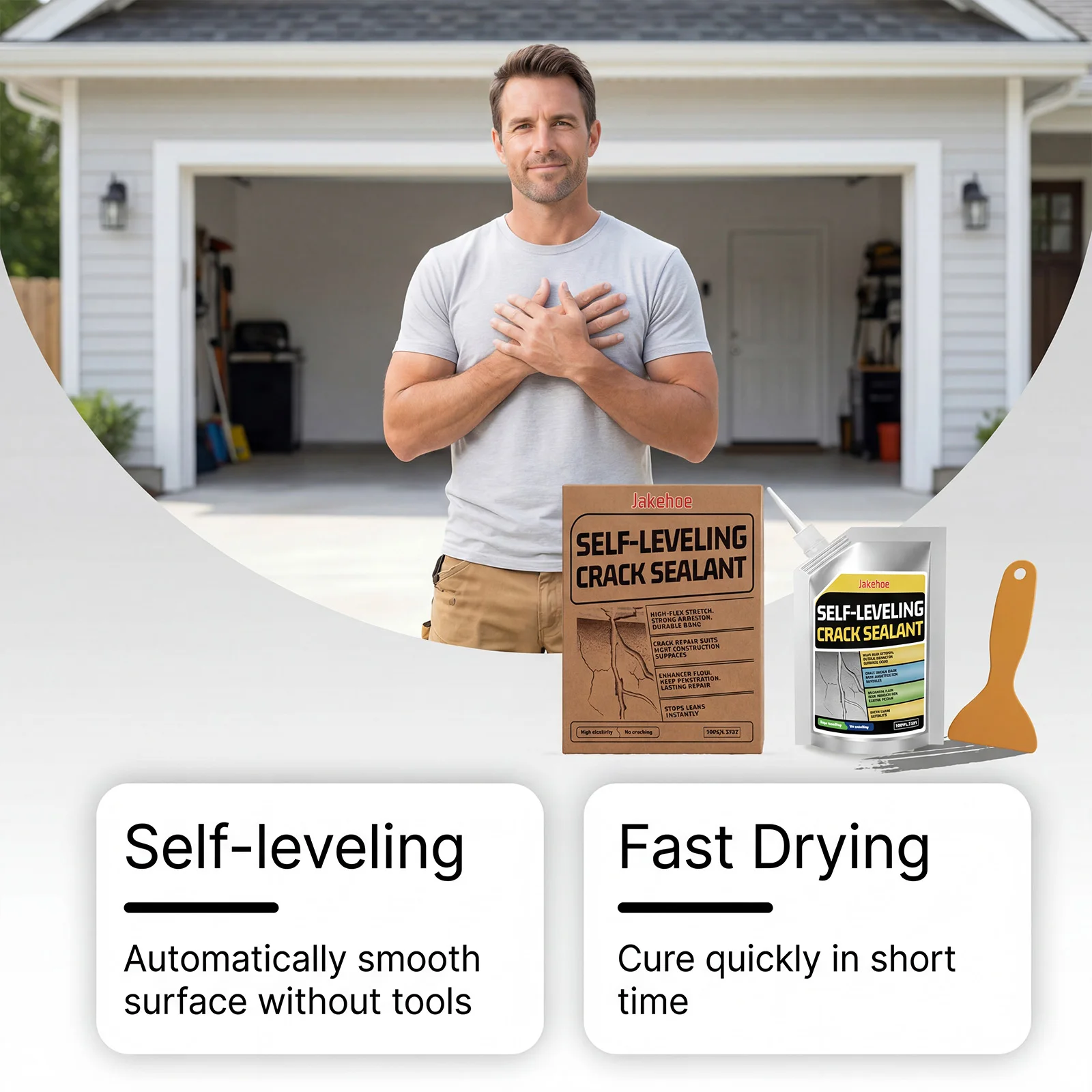 Jakehoe 100g Self Leveling Crack Sealant Concrete Crack Repair Waterproof Leak Stopper Strong Adhesion Floor Wall Crack Filler