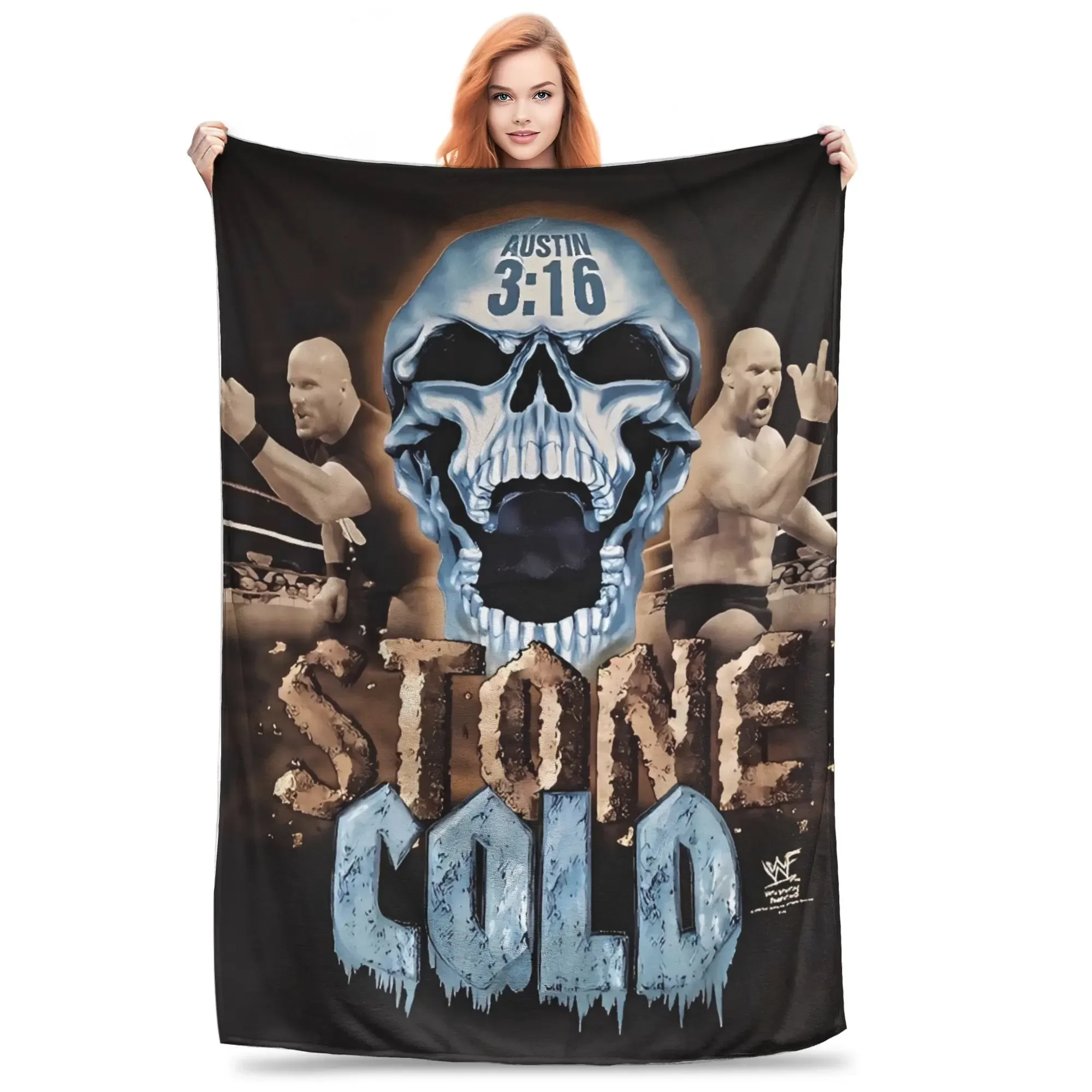 Jersey Stone Steve Austin Cold Blanket Warm Soft Plush Throw for Home Decor Bedspread Trend Boys Girls