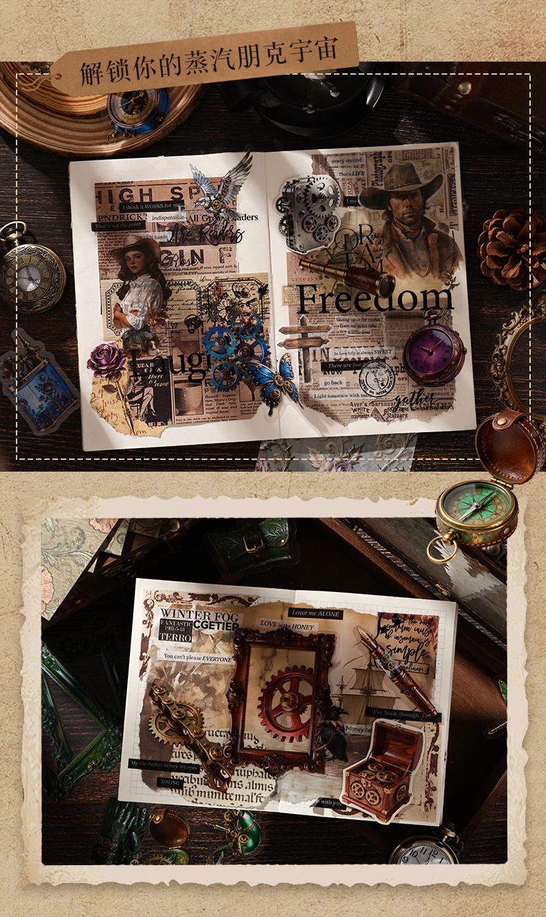 Journal GO 25-teiliges Vintage Scrapbook-Materialpaket Vintage Dekoration Collage Junk Journal Hintergrundpapier Album Planer DIY – Detail 7