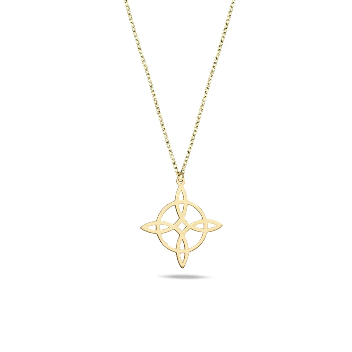 Edelstahl Schmuck Wicca Hexe Knoten Anhänger Halskette Frauen Amulett Hexerei Schmuck Geometrische Halskette Geburtstagsgeschenk – Detail 4