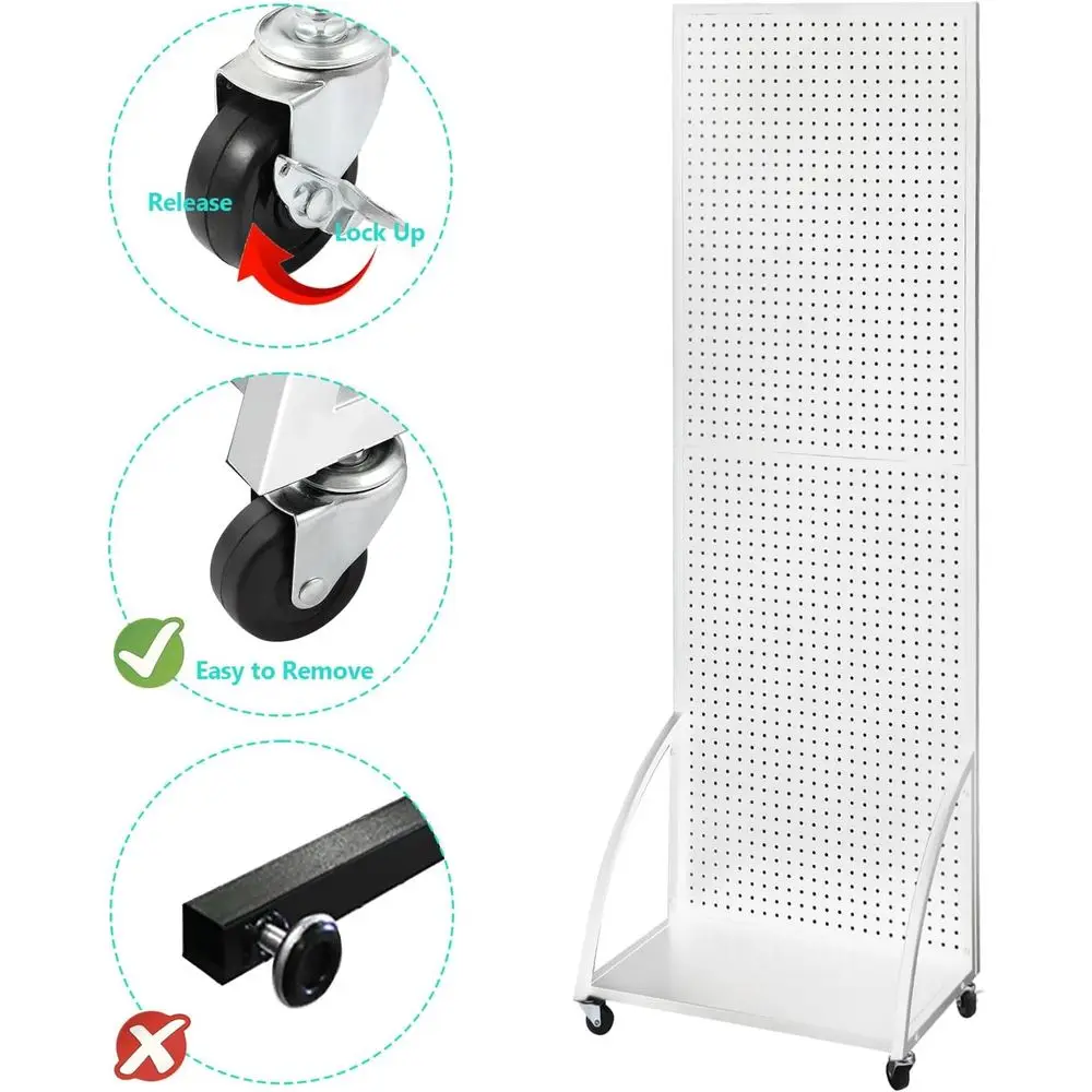 x 6 Rak Display Pegboard Logam dengan Plat, Panel Pegboard, Rak Display Pegboard Berdiri, Rak Display untuk Pameran Kerajinan, Rak Display Seni