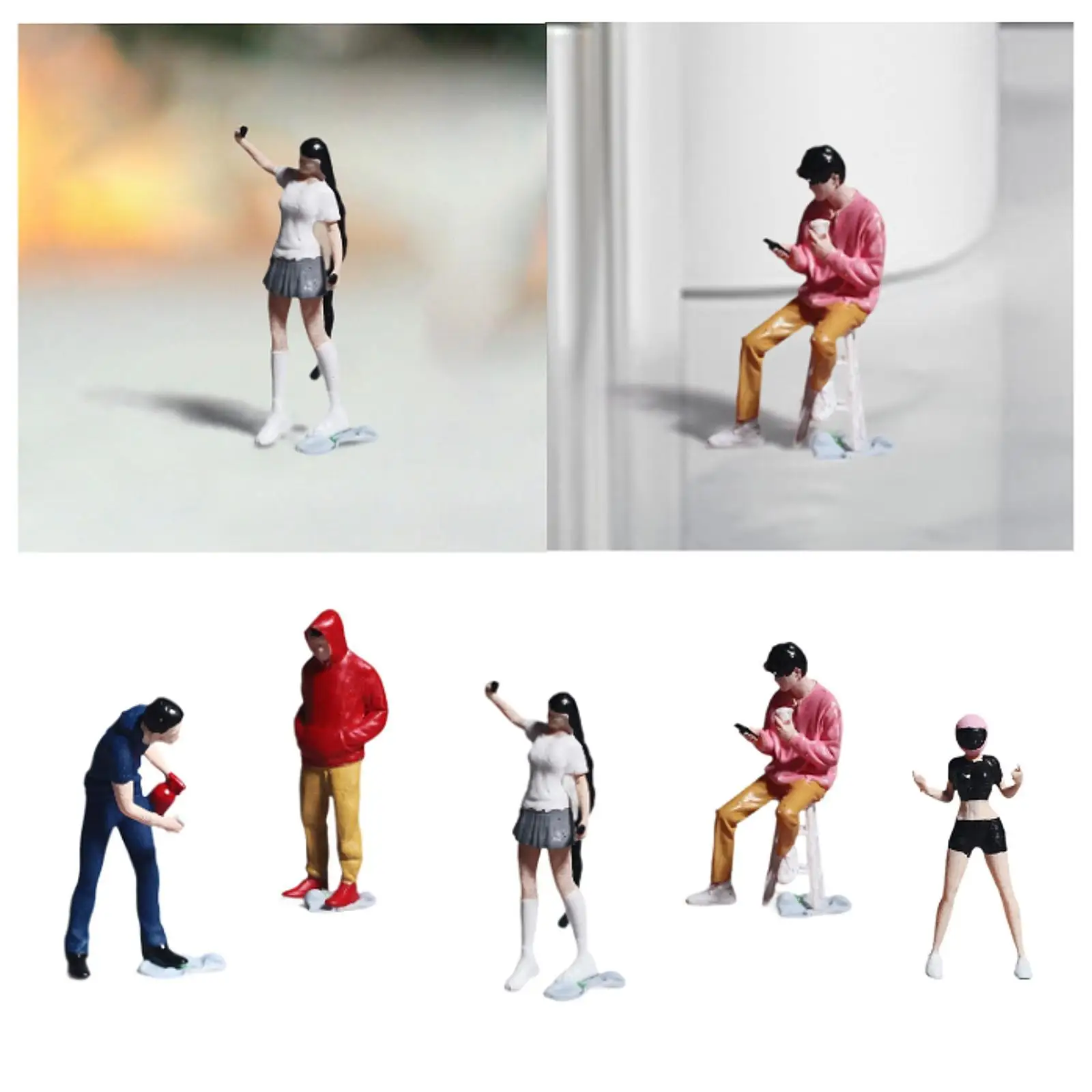 1/64 مقياس نموذج الشكل مكتب الديكور الجنية حديقة زخرفة المشهد عرض المشهد الدعائم واقعية رسمت باليد تمثال