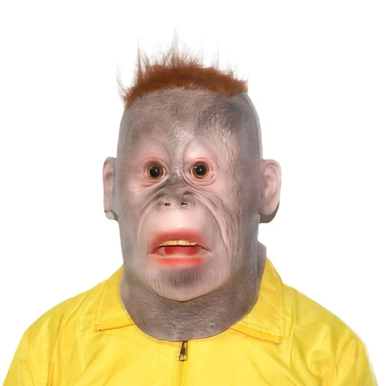 Practical Classic Halloween Hood Party Animal Mask Orangutan Hood Show Props Scary Costumes & Accessories