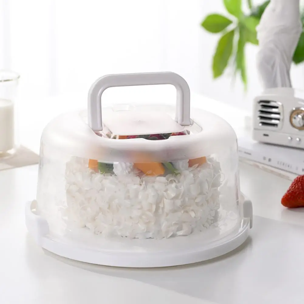 Portable Cake Storage Box With Cover Dust-proof Baking Pastry Cake Packaging Box Tray Brithday Cake Packing Box Food Organizer