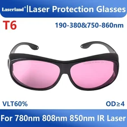 Laserland 780nm 808nm 810nm 830nm OD4+ IR Infrared Laser Glasses Protection CE T6