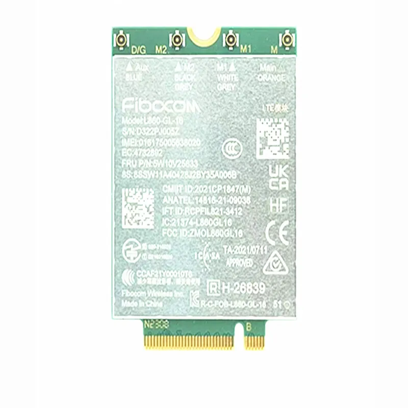 

Модуль FIBOCOM L860-GL-16 LTE Cat16 для ноутбука Thinkpad T14 T16 P14S P16S X13 L13 L14 L15 Gen3 Intel XMM7560R+ M.2 Key-B WIN11