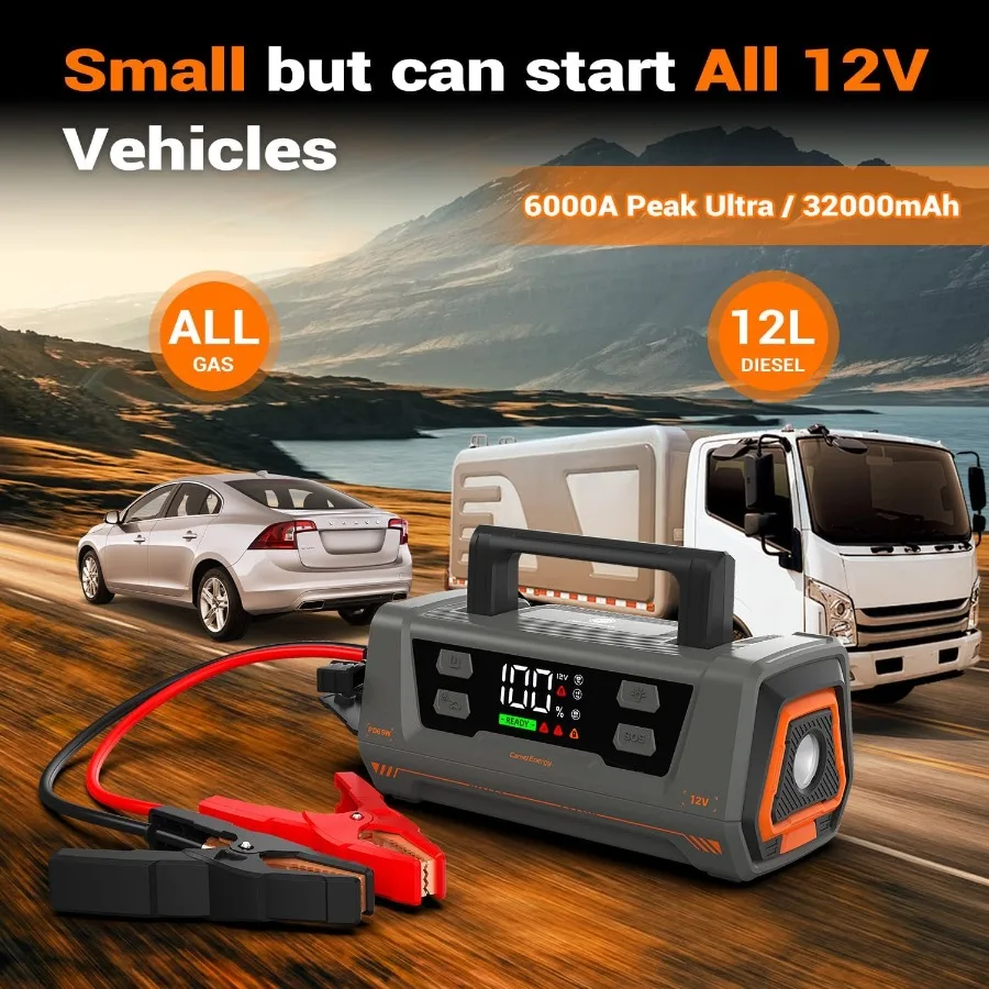 3000A الانتقال كاتب 32000mAh لجميع المركبات 12 فولت بطارية السيارة سعة كبيرة LED عرض 65 واط شحن سريع المحمولة الانتقال كاتب